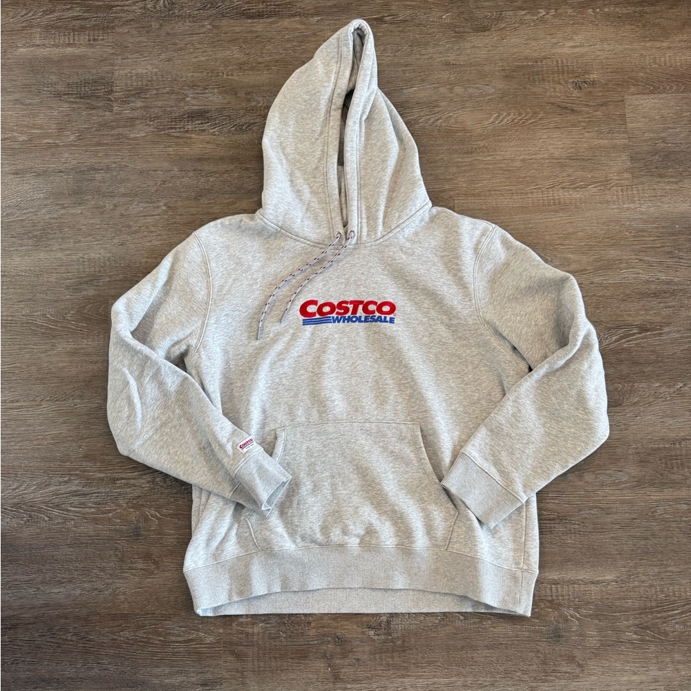 Costco Hoodie Men’s Large Embroidered Logo Gray women’s XL Sweatshirt